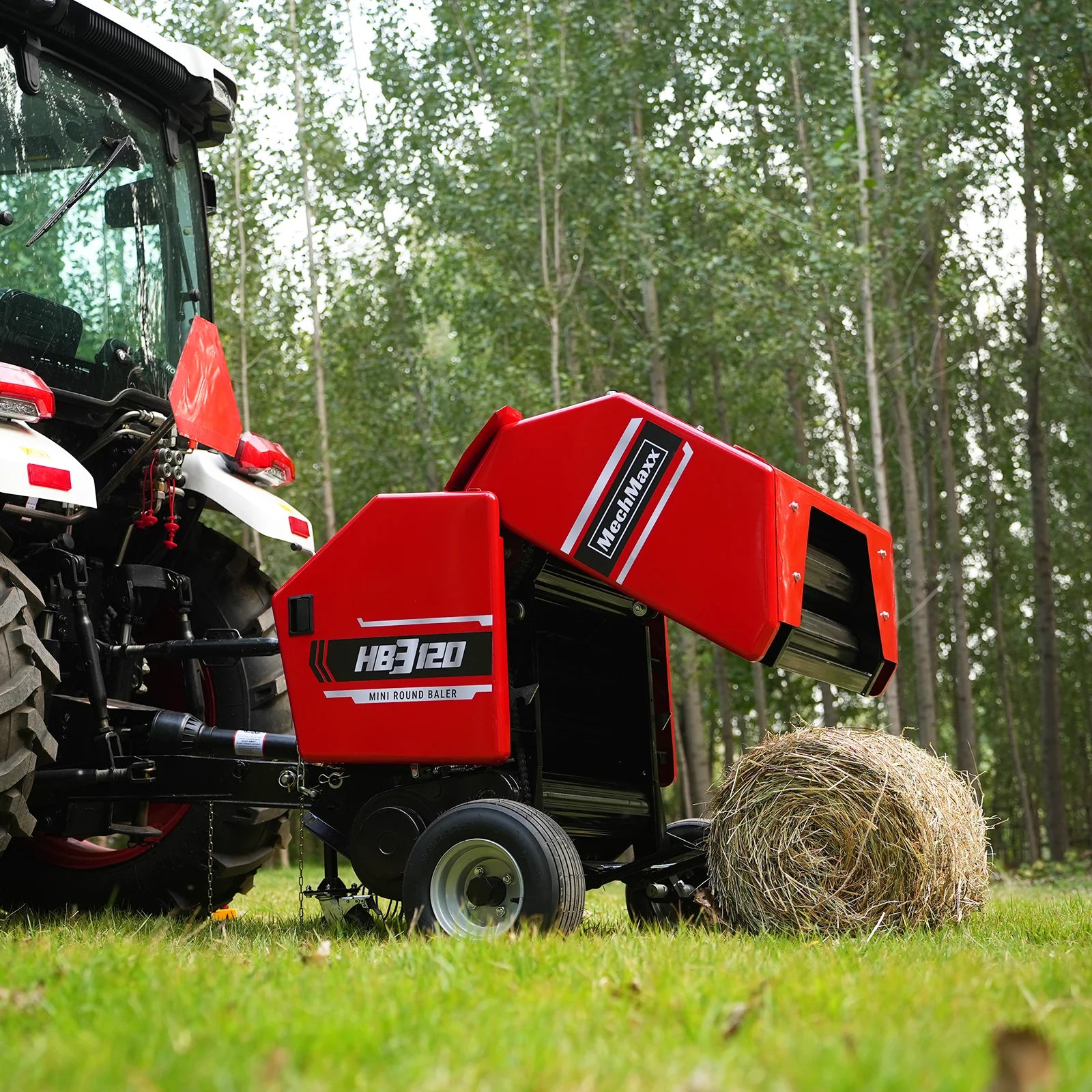 3-Point PTO Mini Round Hay Baler With Twine Wrap,  20" Diameter x 28" Width Bales, For 15-50hp Tractor, HB3120