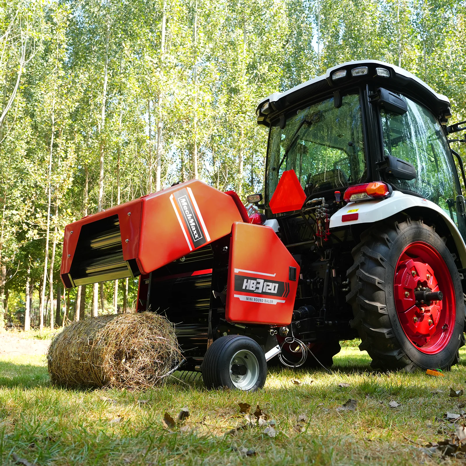 3-Point PTO Mini Round Hay Baler With Twine Wrap,  20" Diameter x 28" Width Bales, For 15-50hp Tractor, HB3120