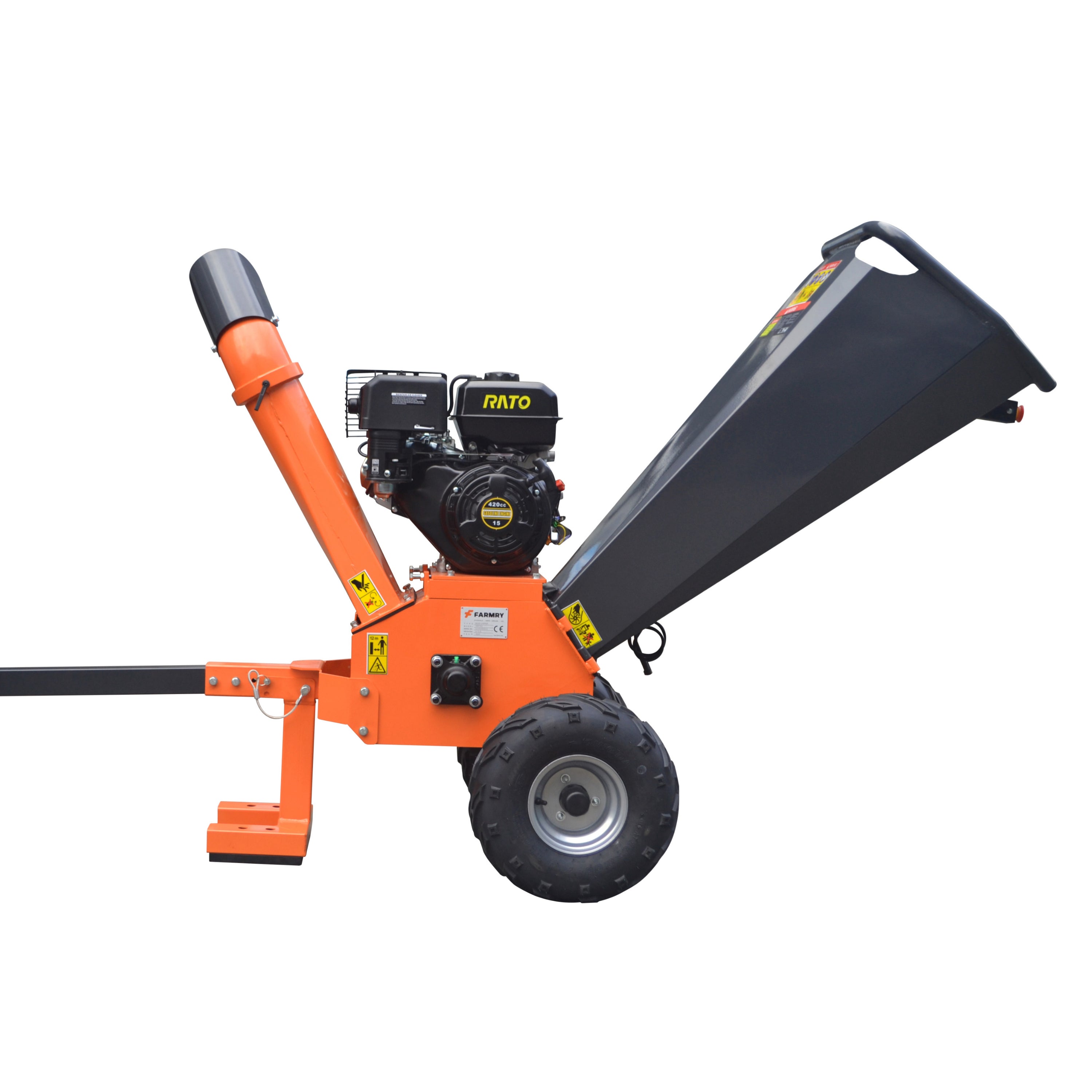 5” Gasoline Wood Chipper, 15HP Belt-Driven, Drum Style, 2 Inch Towable Trailer,GS15U