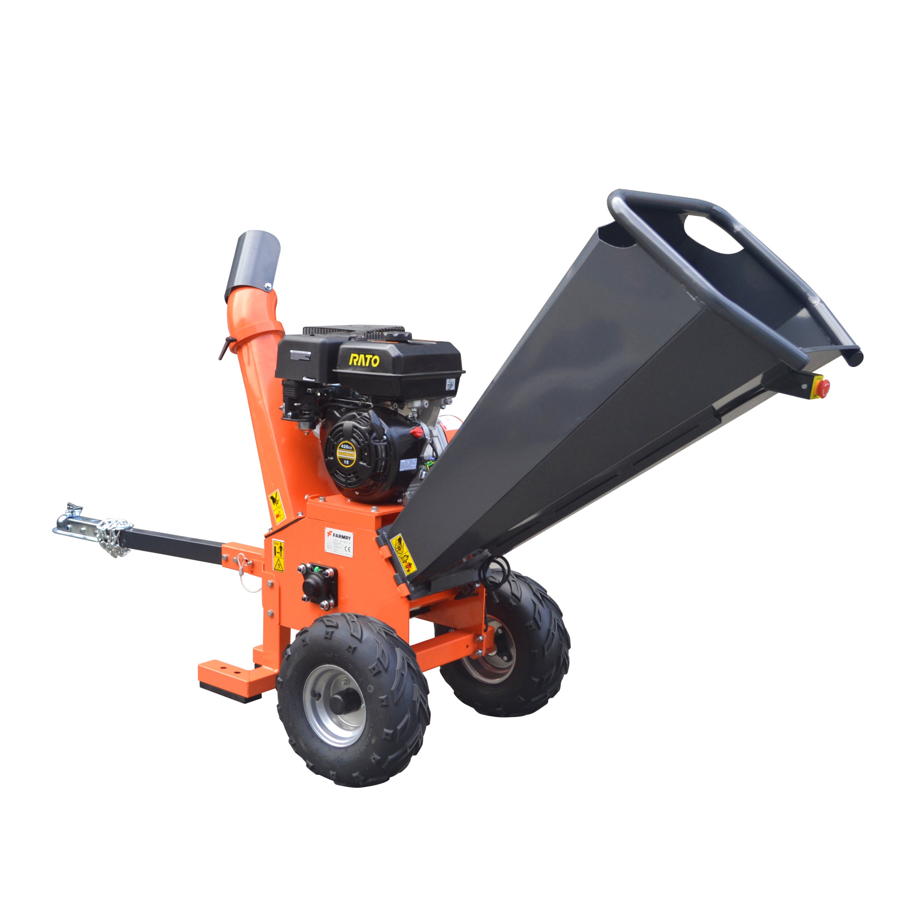 5” Gasoline Wood Chipper, 15HP Belt-Driven, Drum Style, 2 Inch Towable Trailer,GS15U