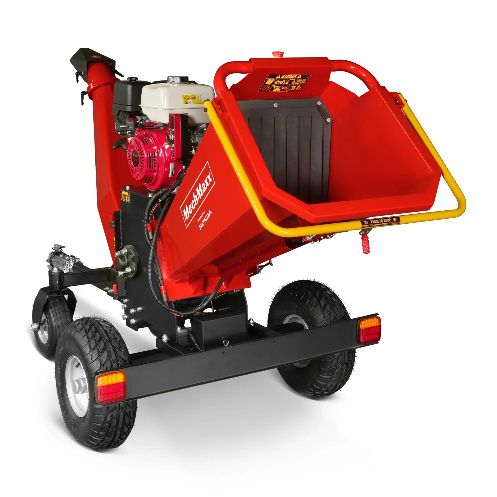 6 inch HONDA Gasoline Engine Powered 4 - Wheel Drum Wood Chipper with Taillight , B150