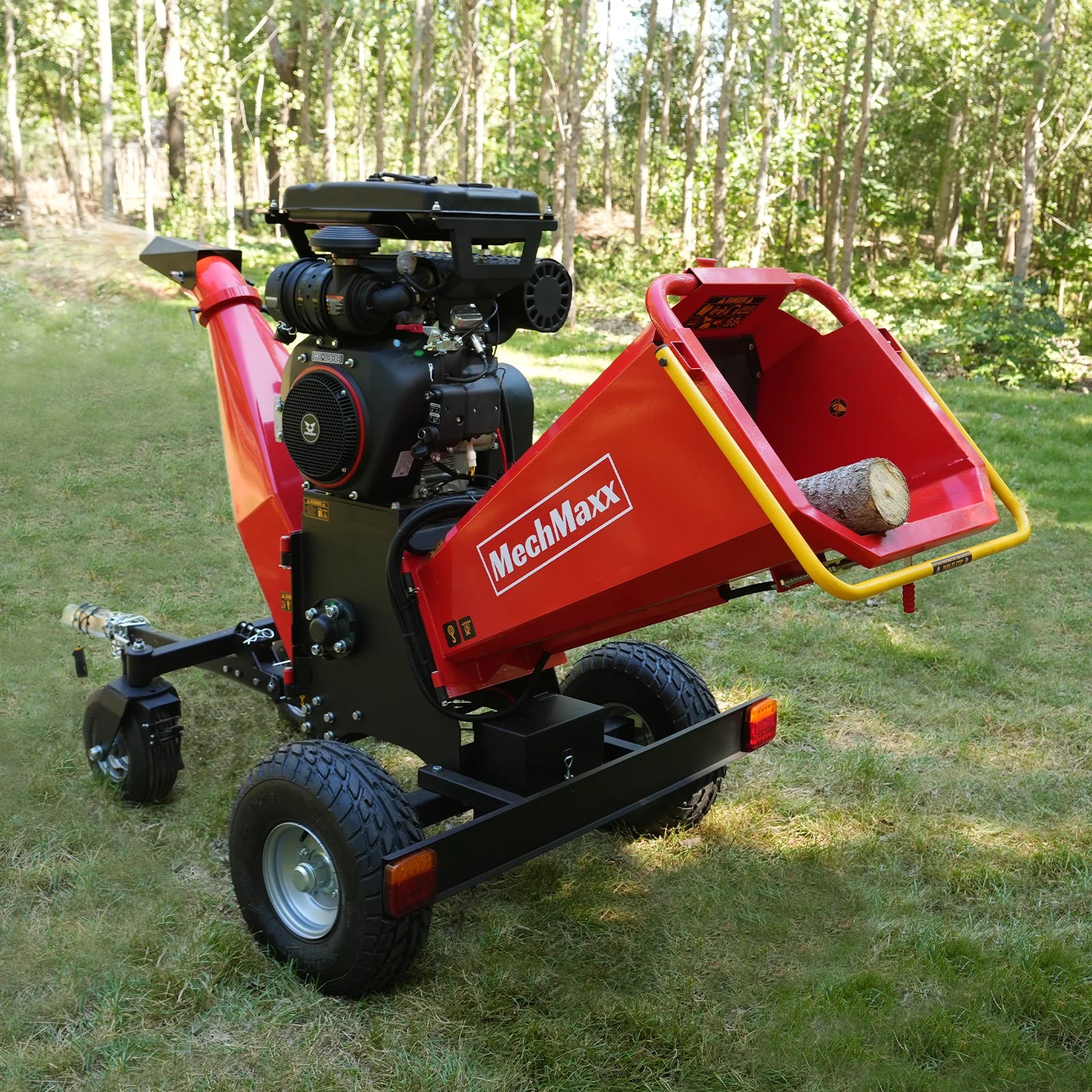 8 inch ZONSEN E-Start 1000cc 35hp Gas Powered 4 - Wheel Drum Wood Chipper with Taillight , B200