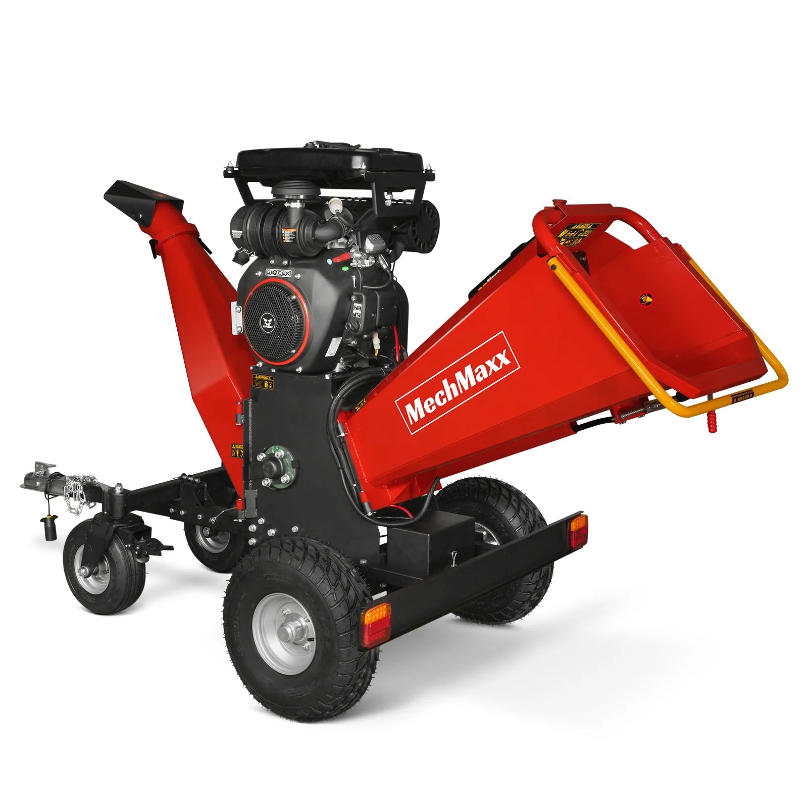 8 inch ZONSEN E-Start 1000cc 35hp Gas Powered 4 - Wheel Drum Wood Chipper with Taillight , B200