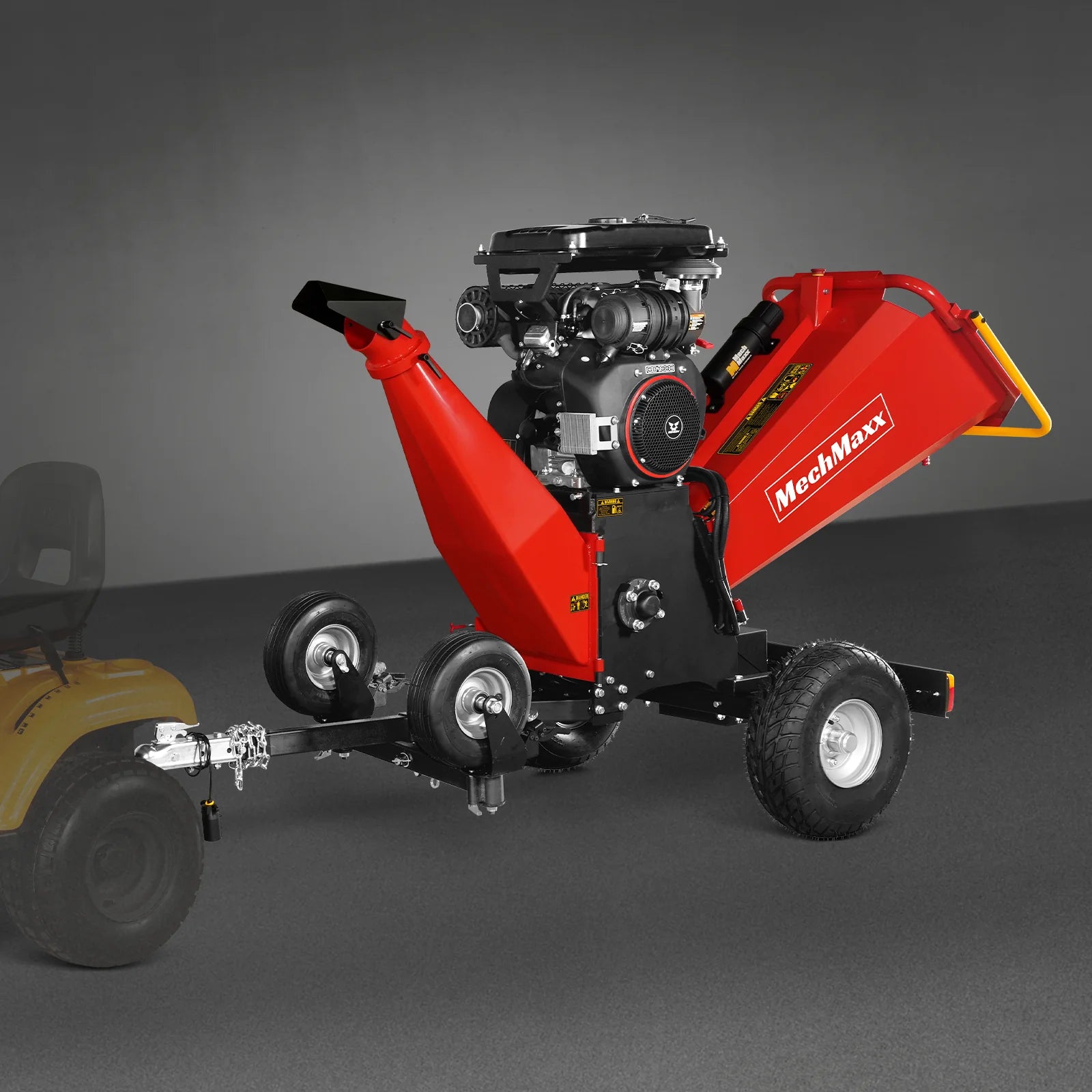 8 inch ZONSEN E-Start 1000cc 35hp Gas Powered 4 - Wheel Drum Wood Chipper with Taillight , B200