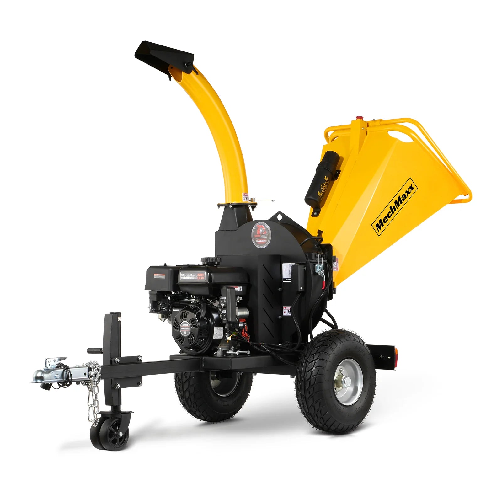 5 inch E-start DUCAR 420cc 15hp Gasoline Engine Powered Disc Wood Chipper with Taillight , P4205