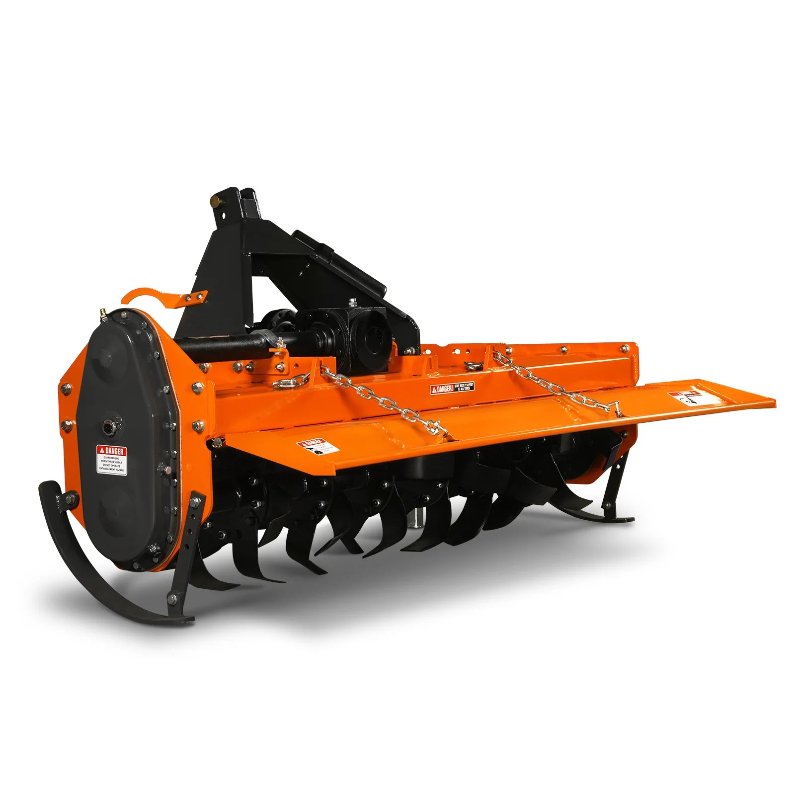 6FT 3-Point Gear Drive Rotary Tiller, 30-60HP Tractor, PTO Shaft Included (With Slip Clutch), Cat. 2 Hookup, RT600