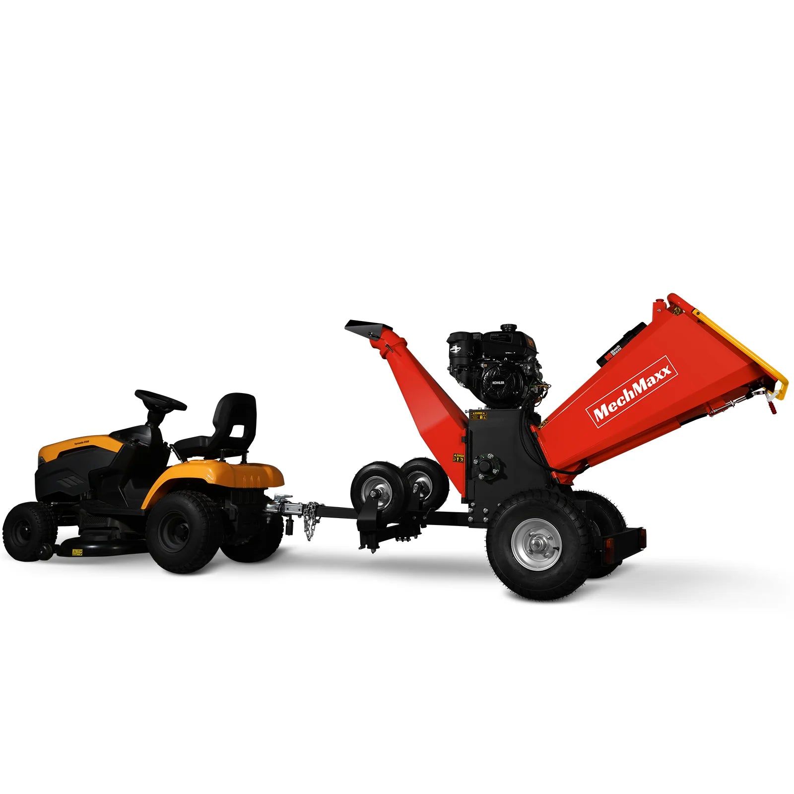 6 inch KOHLER E-Start 429cc 14HP Gas Powered 4 - Wheel Drum Wood Chipper with Taillight , B150