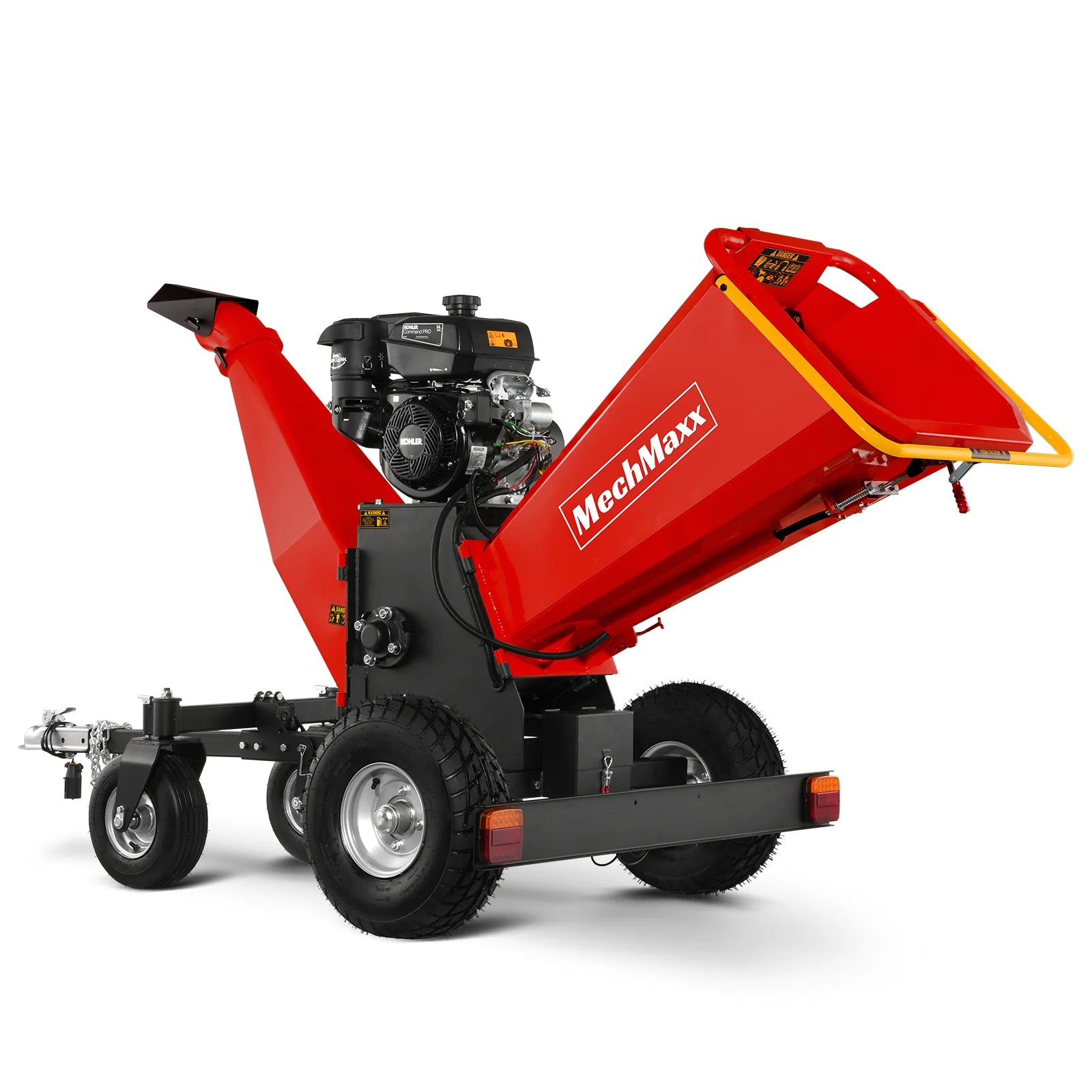 6 inch KOHLER E-Start 429cc 14HP Gas Powered 4 - Wheel Drum Wood Chipper with Taillight , B150