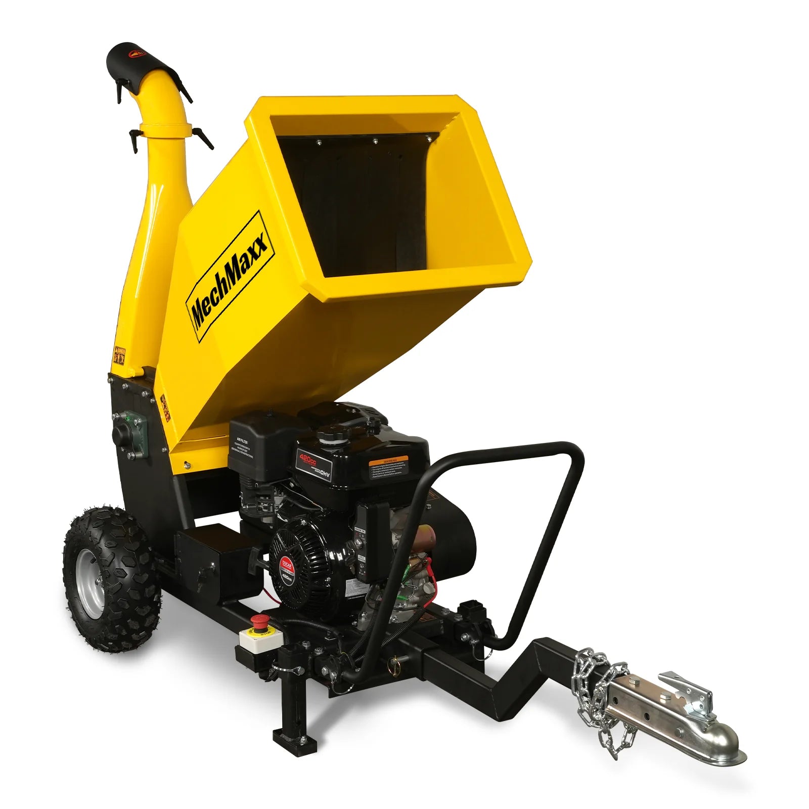 5 inch E-start DUCAR 420cc 15hp Gasoline Engine Powered Drum Wood Chipper with Towbar , PGS1500